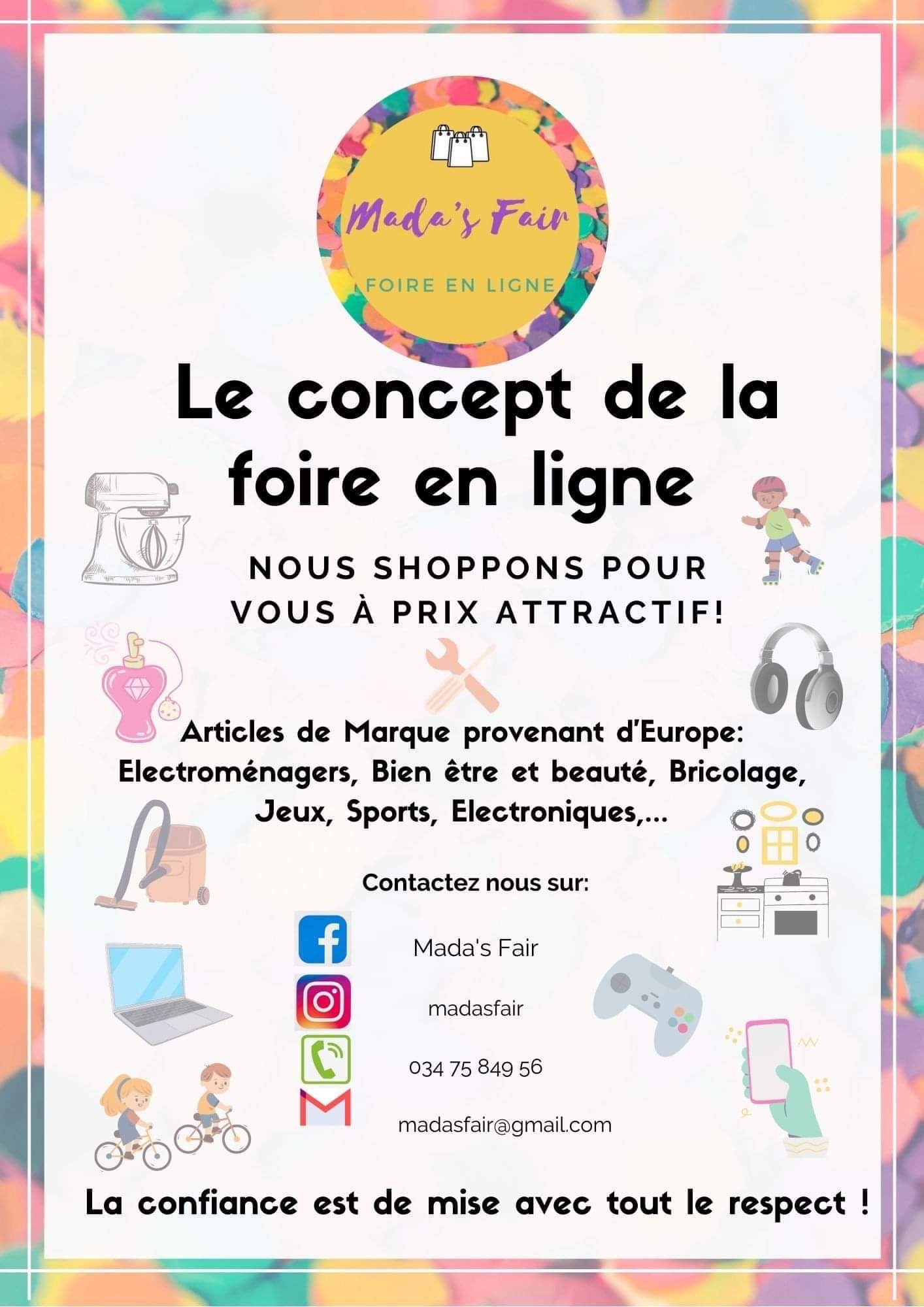 publicité Le concept de la foire en ligne